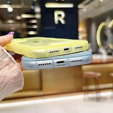 SKYLMW Compatible with iPhone 11 Case 6.1" 2019, Cute Kawaii Curly Wave Frame Shape Soft Silicone Shockproof Protective Phone Cover for Women Girls, Clear/Purple