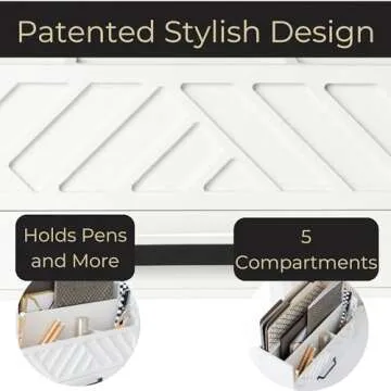 Mail Organizer Countertop Kitchen - White Wood Desk Organizer Storage with Drawer - Mail Sorter Organizer or Bill Organizer for Desk - Farmhouse Desk Organizer Accessories - Mail Basket for Counter