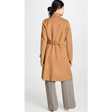 Soia & Kyo Women's ADALICIA Ladies Long Wool Coat, Belt, Camel, XL
