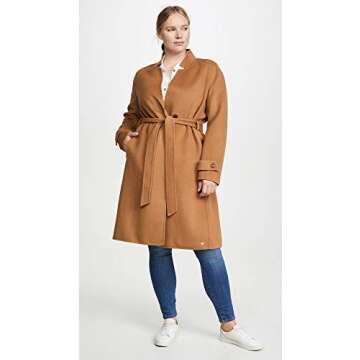 Soia & Kyo Women's ADALICIA Ladies Long Wool Coat, Belt, Camel, XL