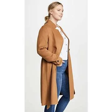 Soia & Kyo Women's ADALICIA Ladies Long Wool Coat, Belt, Camel, XL