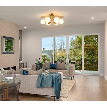 SHAWNKEY Modern 6-Light Brass Ceiling Fixture for Any Room