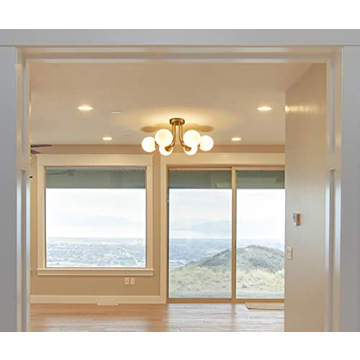 SHAWNKEY Modern 6-Light Brass Ceiling Fixture for Any Room