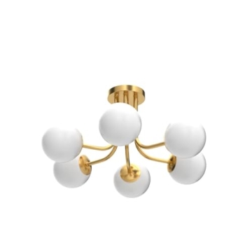 SHAWNKEY Modern 6-Light Brass Ceiling Fixture for Any Room
