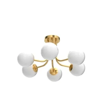 SHAWNKEY Modern 6-Light Brass Ceiling Fixture for Any Room