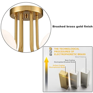 SHAWNKEY Modern 6-Light Brass Ceiling Fixture for Any Room