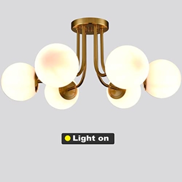 SHAWNKEY Modern 6-Light Brass Ceiling Fixture for Any Room
