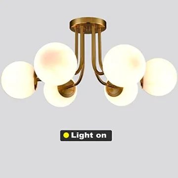 SHAWNKEY Modern 6-Light Brass Ceiling Fixture for Any Room
