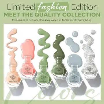 modelones Nail Polish Set 6 Colors St. Patrick's Day Green Blue Glitter Nail Polish Set Quick Dry Po...