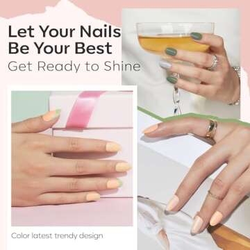 modelones Nail Polish Set 6 Colors St. Patrick's Day Green Blue Glitter Nail Polish Set Quick Dry Polish Kit Finger Mini Nail Polish Bulk Manicure DIY Nail Art Salon Home Gift For Women Girl