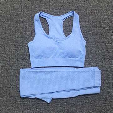 WodoWei Women 2 Piece Workout Outfits for Yoga and Gym