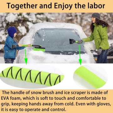 YEECOPON 25" Snow Brush & Ice Scraper for Car Windshield, Detachable Snow Scrapers with Foam Grip for Cars, Trucks, SUVs
