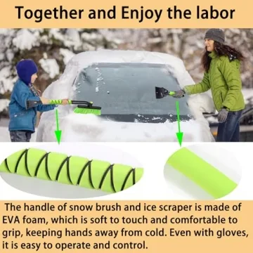 YEECOPON 25" Snow Brush & Ice Scraper for Car Windshield, Detachable Snow Scrapers with Foam Grip for Cars, Trucks, SUVs