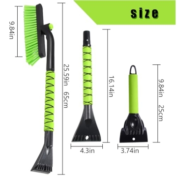 YEECOPON 25" Snow Brush & Ice Scraper for Car Windshield, Detachable Snow Scrapers with Foam Grip for Cars, Trucks, SUVs
