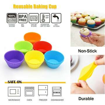 Buy Reusable Silicone Cupcake Cups for Easy Baking