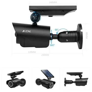 A-ZONE Solar Motion Sensor Light - 800Lumens LED Spotlight - IP66 Waterproof, Outdoor Solar Flood Li...