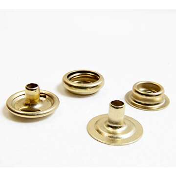 Brass Snaps Set: 100% Solid Brass Line 24, 10 Pcs