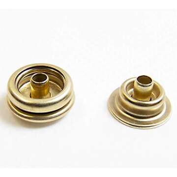 Brass Snaps Set: 100% Solid Brass Line 24, 10 Pcs