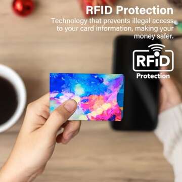 DEEZOMO RFID Blocking Sleeves (10 RFID Blocking Sleeves, 10 Unique Designs) Identity Theft Protection Travel Case Set (Splendid Printing