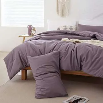 ROSGONIA Dusty Purple Comforter Set for Queen Size Bed