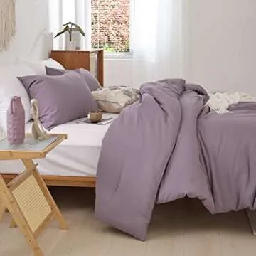 ROSGONIA Dusty Purple Comforter Set for Queen Size Bed