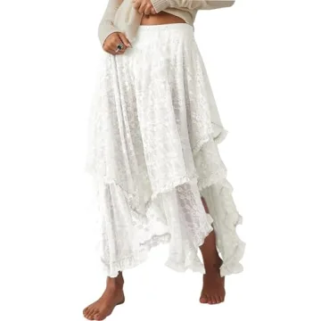 Yimoon Floral Lace Maxi Skirt for Stylish Summer Wear