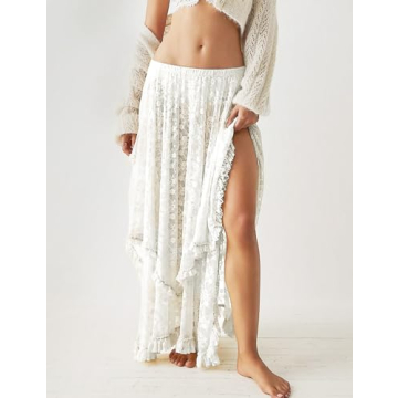 Yimoon Floral Lace Maxi Skirt for Stylish Summer Wear