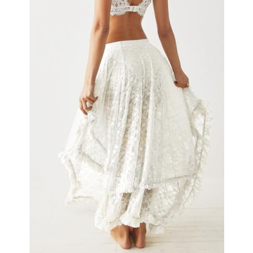 Yimoon Floral Lace Maxi Skirt for Stylish Summer Wear
