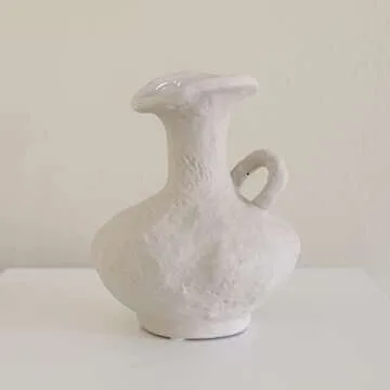 RONGSHAN White Ceramic Vase for Home Décor and DIY
