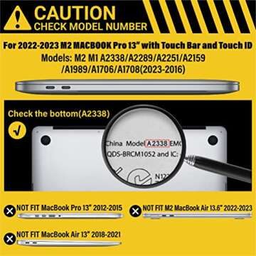 IBENZER Compatible with 2024 2023 M2 MacBook Pro 13 Inch Case 2024-2016 M1 A2338 A2289 A2251 A2159 A...