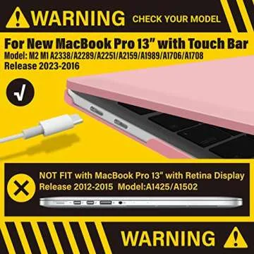 IBENZER Compatible with 2024 2023 M2 MacBook Pro 13 Inch Case 2024-2016 M1 A2338 A2289 A2251 A2159 A1989 A1706 A1708, Hard Shell Case & Keyboard Cover for Mac Pro 13, Rose Quartz, T13RQ+1 A