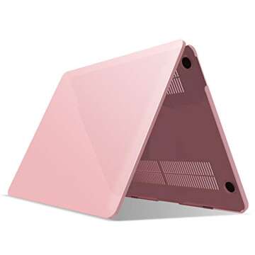 IBENZER Compatible with 2024 2023 M2 MacBook Pro 13 Inch Case 2024-2016 M1 A2338 A2289 A2251 A2159 A1989 A1706 A1708, Hard Shell Case & Keyboard Cover for Mac Pro 13, Rose Quartz, T13RQ+1 A