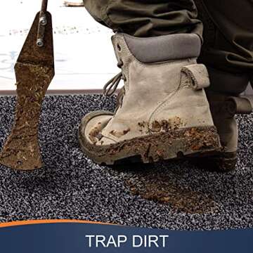 Walensee Indoor Doormat, Front Door Mat for Entrance (20"x32" Grey-Black) Machine Washable Entryway Rug Non Slip Dirt Trapper Door Rugs Absorbent Low Profile Shoes Scraper Inside Floor Mats