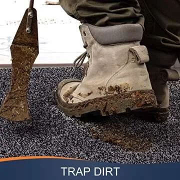 Walensee Indoor Doormat, Front Door Mat for Entrance (20"x32" Grey-Black) Machine Washable Entryway Rug Non Slip Dirt Trapper Door Rugs Absorbent Low Profile Shoes Scraper Inside Floor Mats