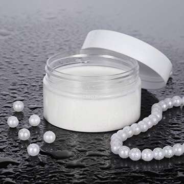 SATINIOR 6 Pack Clear Container with Lids Small Plastic Jars Wide Mouth Round Airtight Leak Proof Container Jars with Lid for Travel Storage, Cosmetic,eye Shadow, Nails, Paint, Jewelry(White,4 oz)