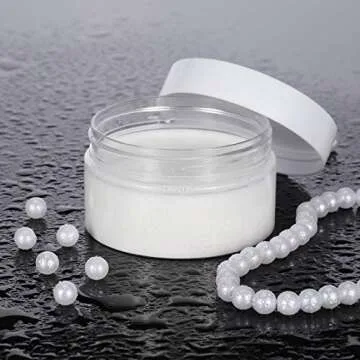 SATINIOR 6 Pack Clear Container with Lids Small Plastic Jars Wide Mouth Round Airtight Leak Proof Container Jars with Lid for Travel Storage, Cosmetic,eye Shadow, Nails, Paint, Jewelry(White,4 oz)