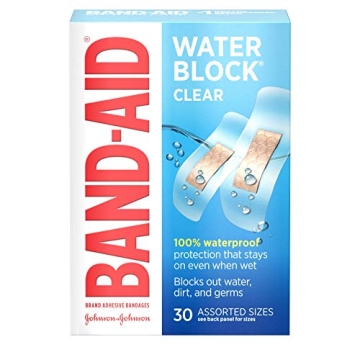 Band-Aid Brand Water Block Clear Waterproof Sterile Adhesive Bandages for First-Aid Wound Care of Mi...