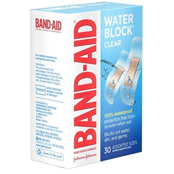 Band-Aid Waterproof Clear Adhesive Bandages, 30 ct