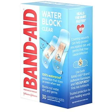 Band-Aid Waterproof Clear Adhesive Bandages, 30 ct