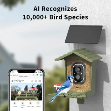 cbeyook Smart Bird Feeder Camera | AI Species Identifier, Solar Powered, 2.5K HD Video, Motion Alert...