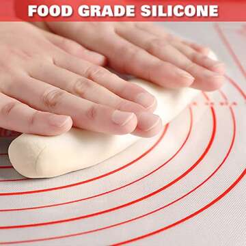 Extra Large Silicone Pastry Mat - Extra Thick Non-Stick Baking Mat with Measurement