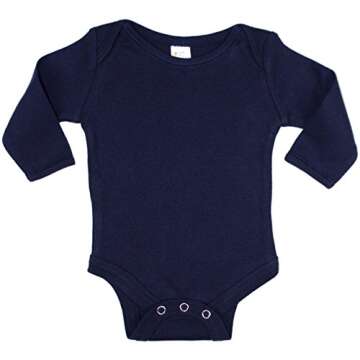 Earth Elements Baby Long Sleeve Bodysuit 0-3 Months Navy Blue