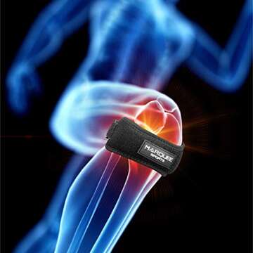 Marquee Sports 2 Pack Patella Tendon Support Strap Band | Knee Pain Relief for Running and Hiking | Adjustable Patellar Brace for Jumper's Knee and Tears | Black