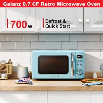 Galanz Retro Microwave Auto Cook Defrost Quick Start