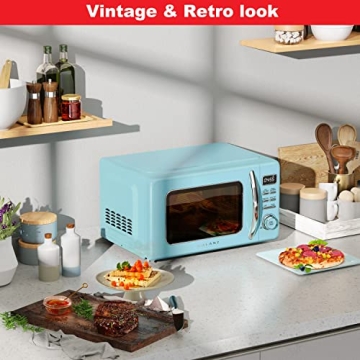 Galanz Retro Microwave Auto Cook Defrost Quick Start