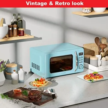 Galanz Retro Microwave Auto Cook Defrost Quick Start