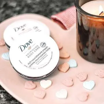 Dove Nourishing Body Care, Face, Hand, and Body Rich Nourishment Cream for Extra Dry Skin with 48-Hour Moisturization, 4-Pack, 2.53 Oz Each Jar