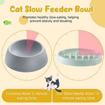 Maitys Cat Slow Feeder Bowl for Healthy Eating Solutions