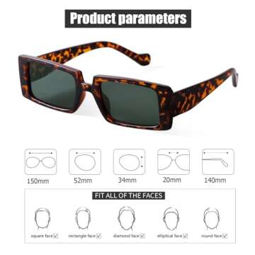 Fashionable SORVINO Vintage Rectangle Sunglasses for Women