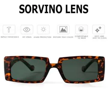 Fashionable SORVINO Vintage Rectangle Sunglasses for Women